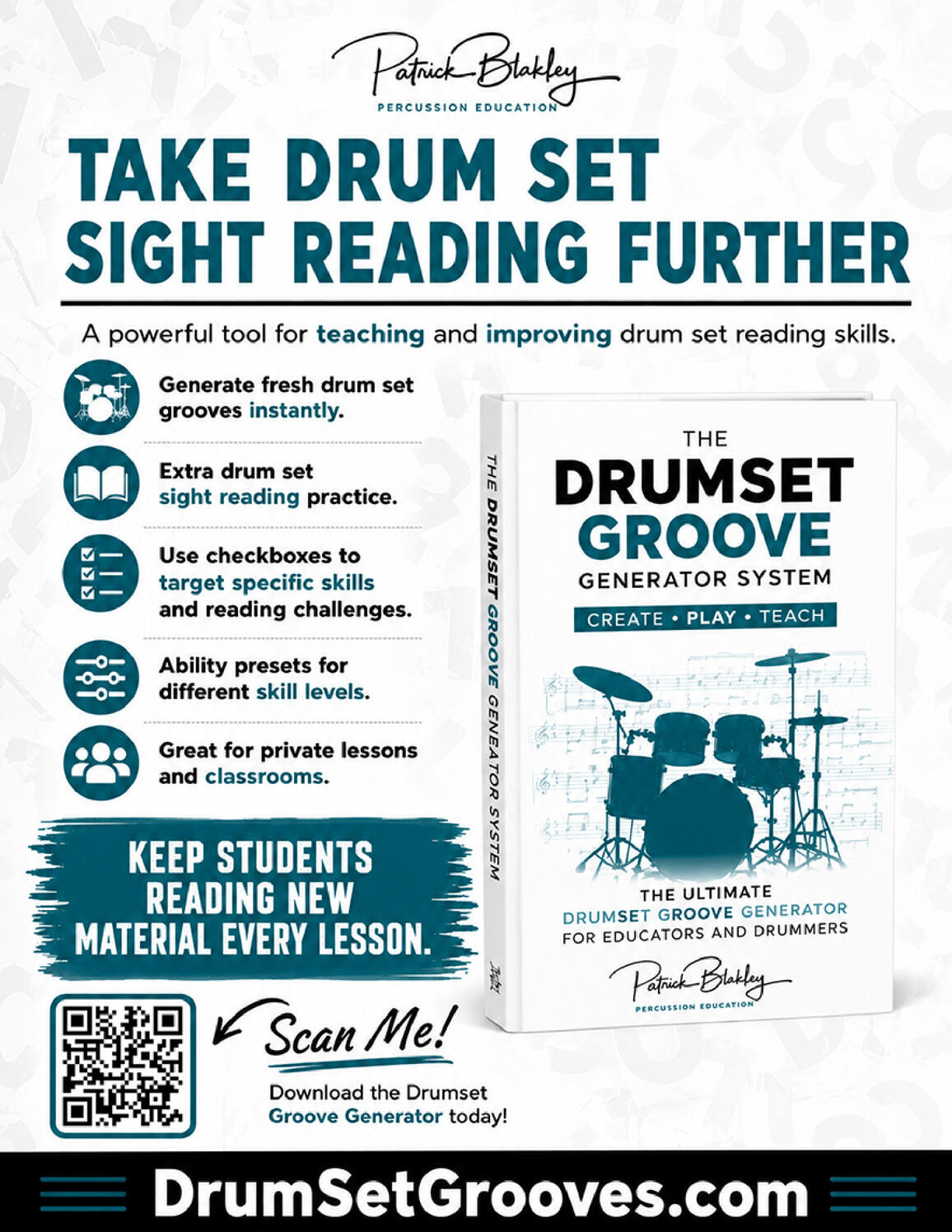 Drumset Groove Generator Flyer A flyer for the drumset groove generator download.